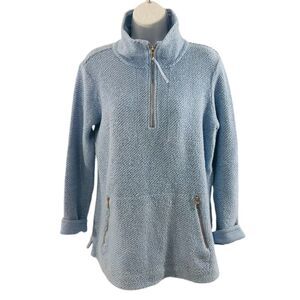 Soft Surroundings Women’s Sz M Pullover Sweater Blue Size M Quarter Zip Pockets